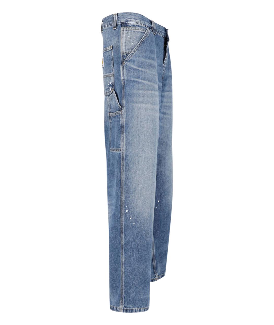CARHARTT WIP Синие хлопковые прямые джинсы, фото 3