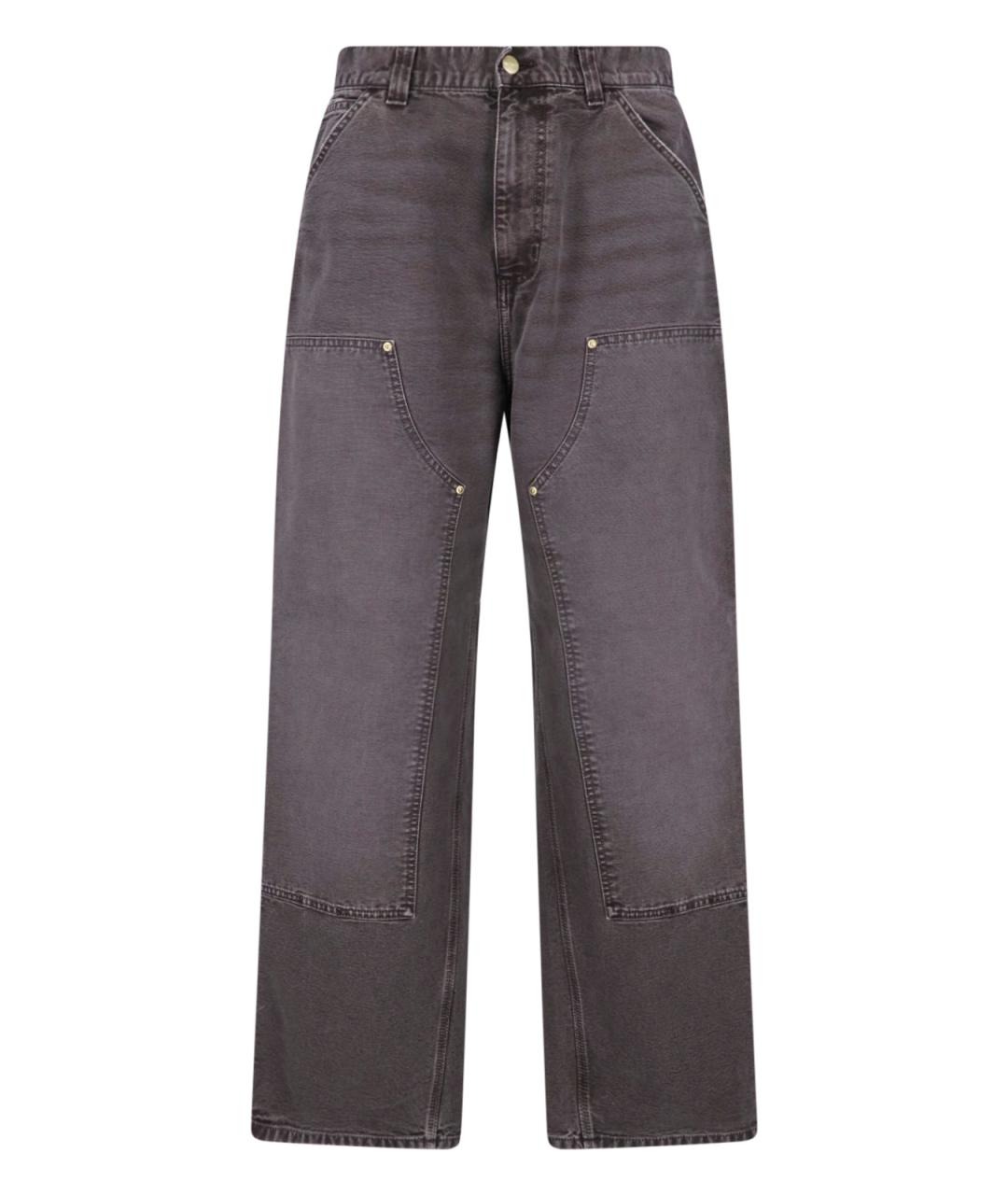 CARHARTT WIP Коричневые хлопковые прямые джинсы, фото 1