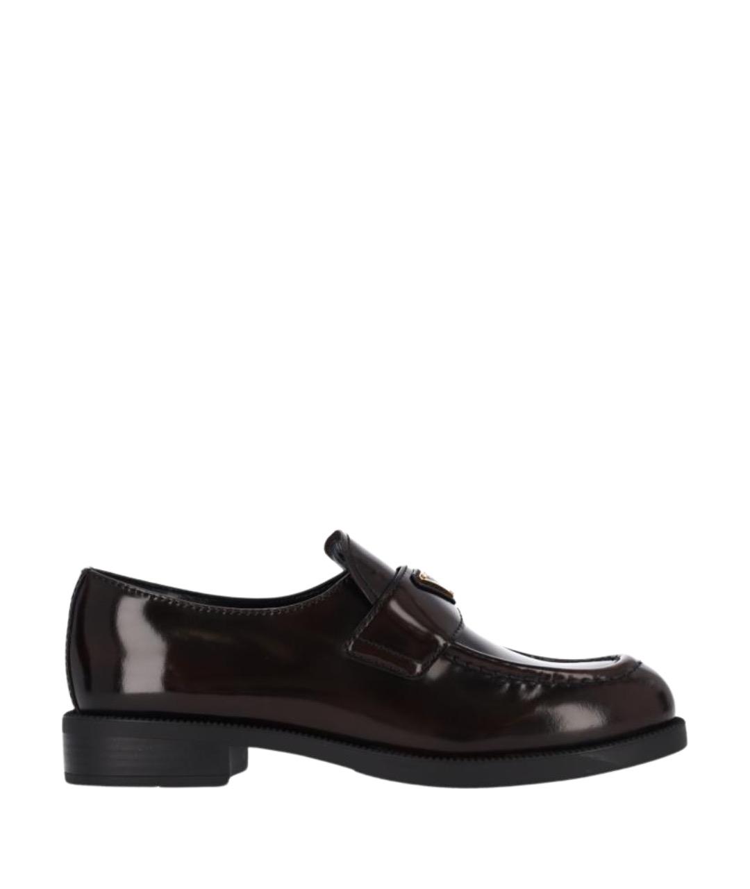 PRADA Коричневые кожаные лоферы, фото 1