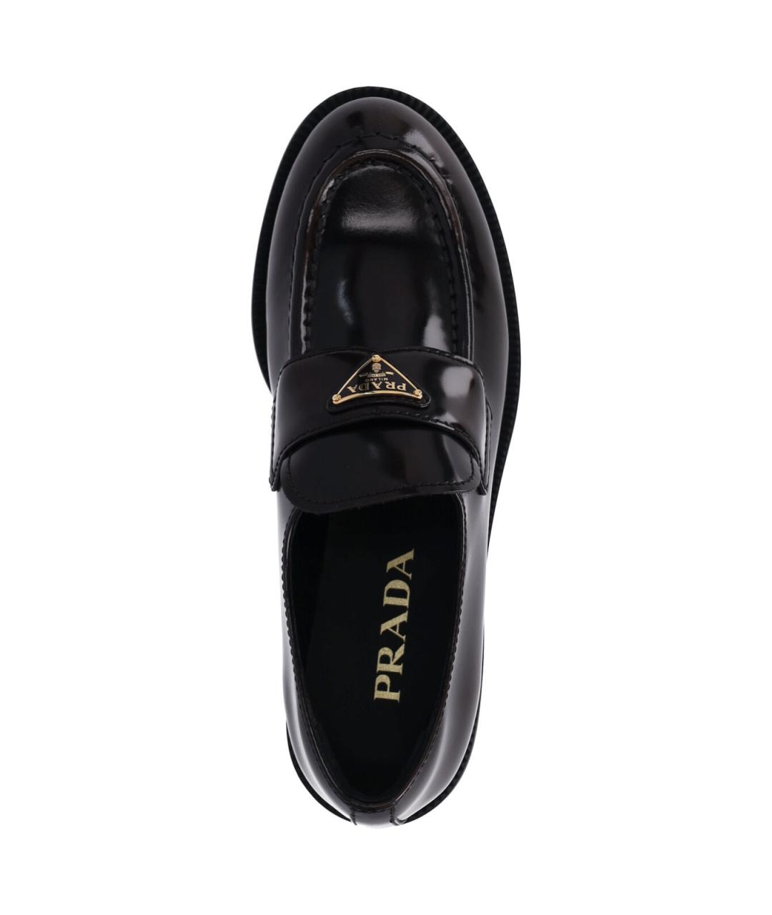 PRADA Коричневые кожаные лоферы, фото 5
