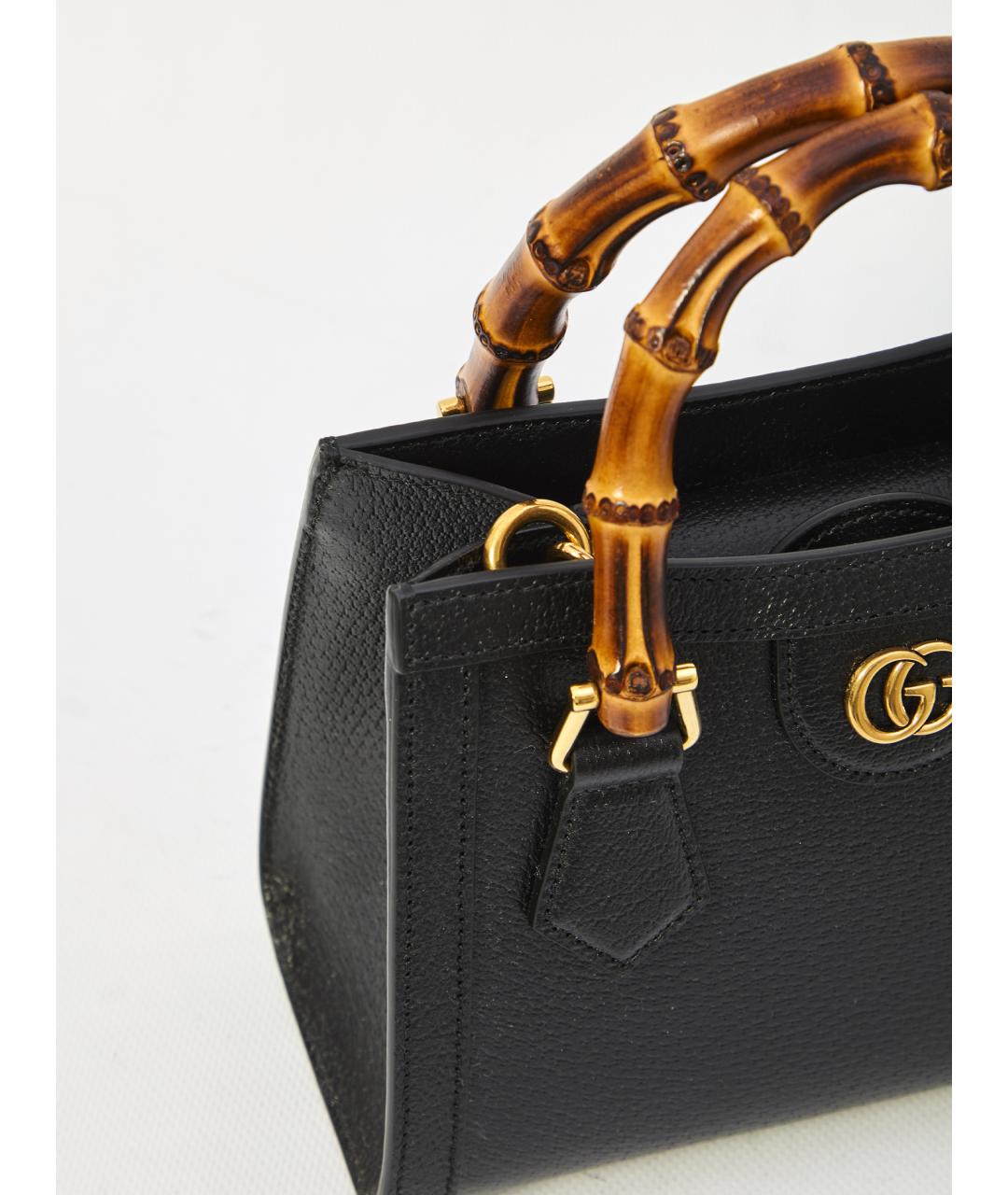 GUCCI Черная кожаная сумка с короткими ручками, фото 4
