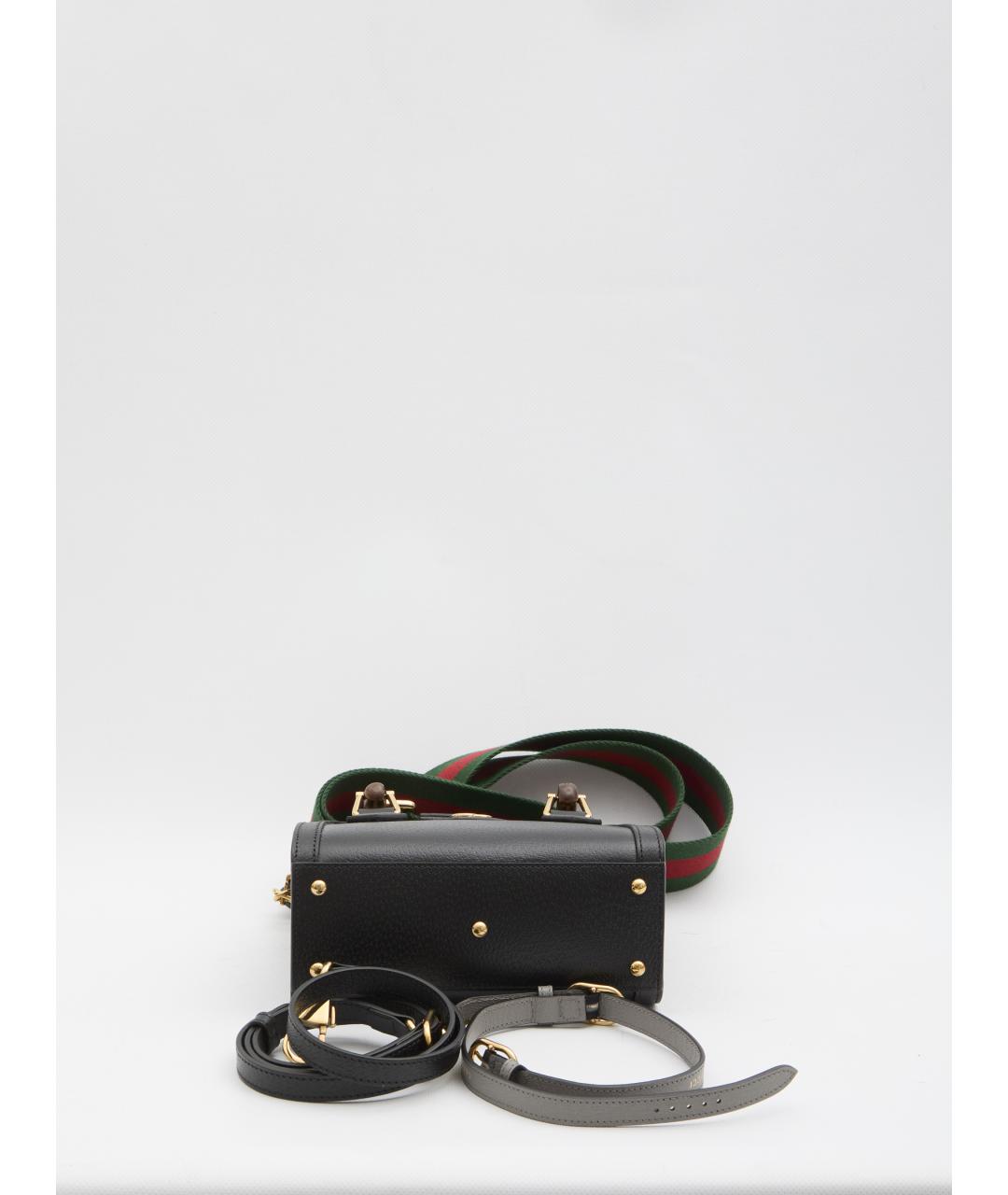 GUCCI Черная кожаная сумка с короткими ручками, фото 3