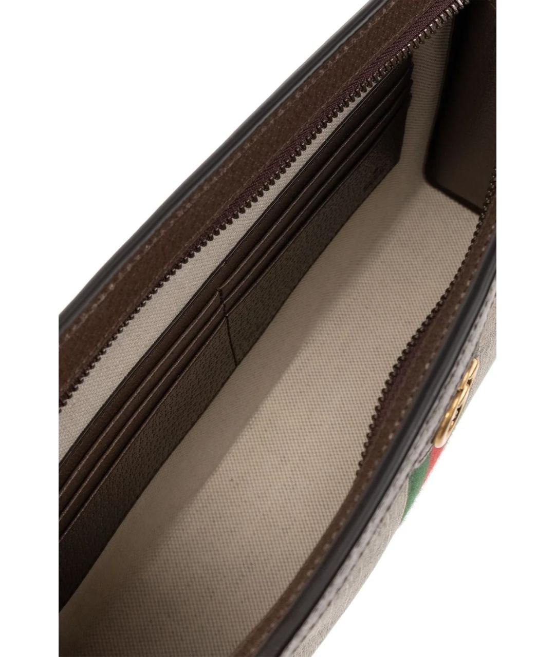 GUCCI Бежевая барсетка из искусственной кожи, фото 4
