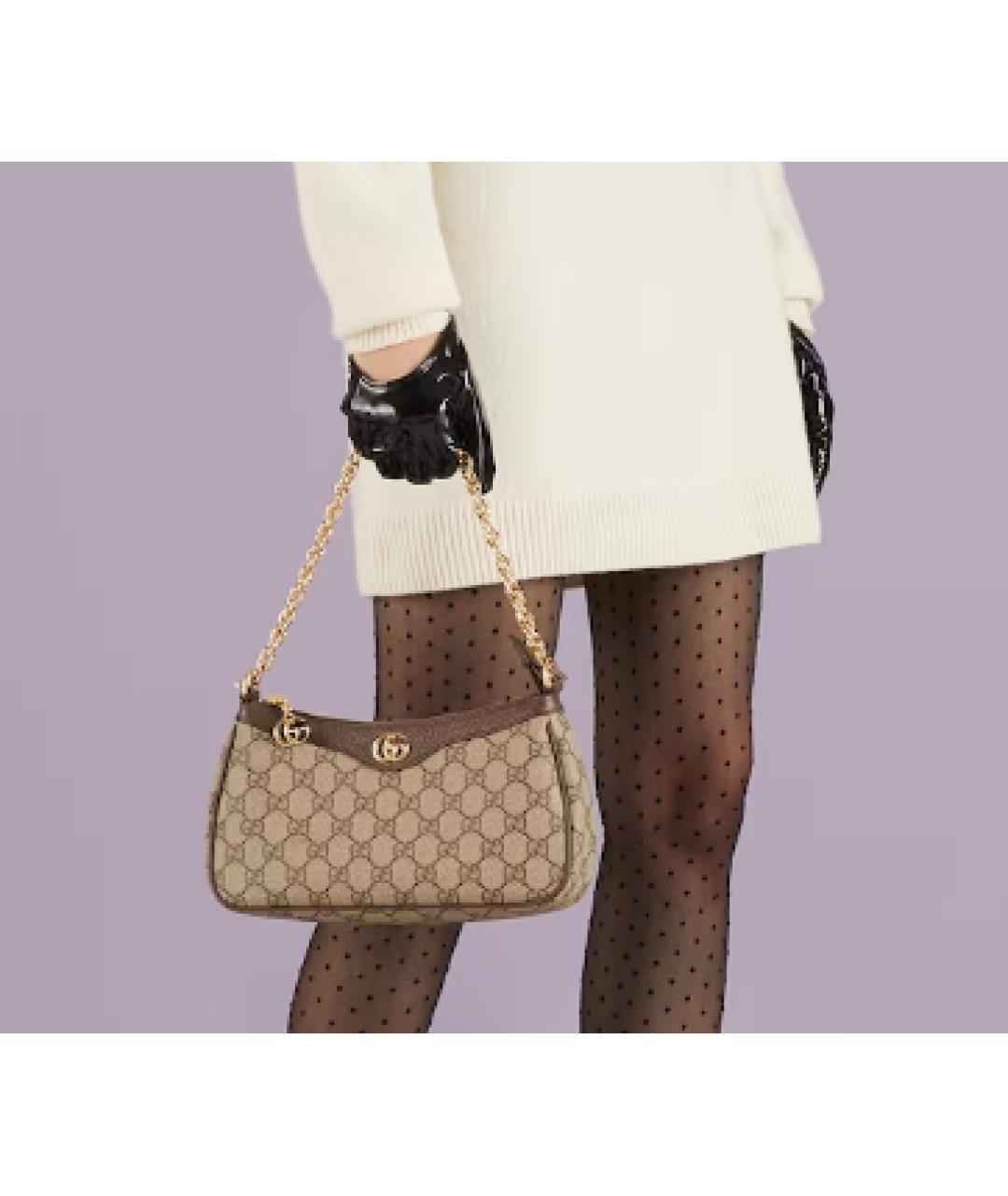 GUCCI Бежевая синтетическая сумка через плечо, фото 4