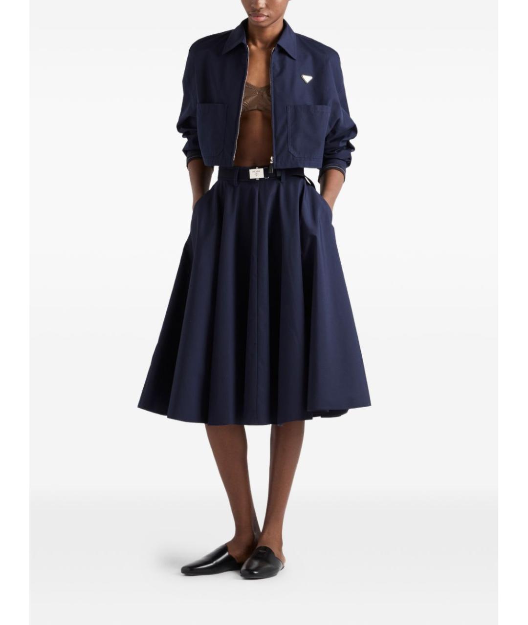PRADA Синяя полиэстеровая куртка, фото 4