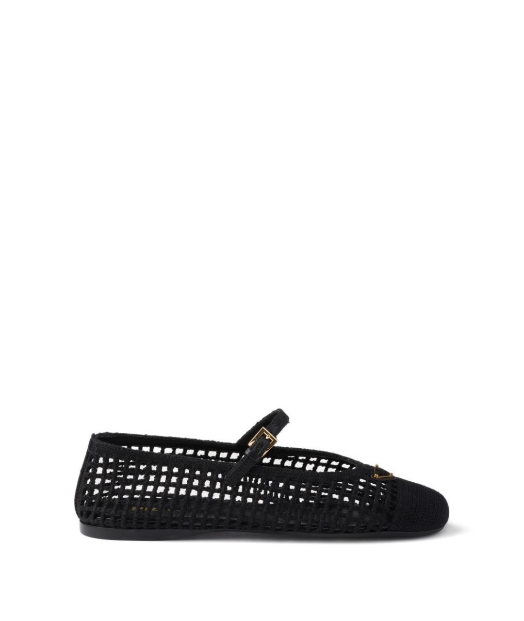PRADA Черные текстильные балетки, фото 1