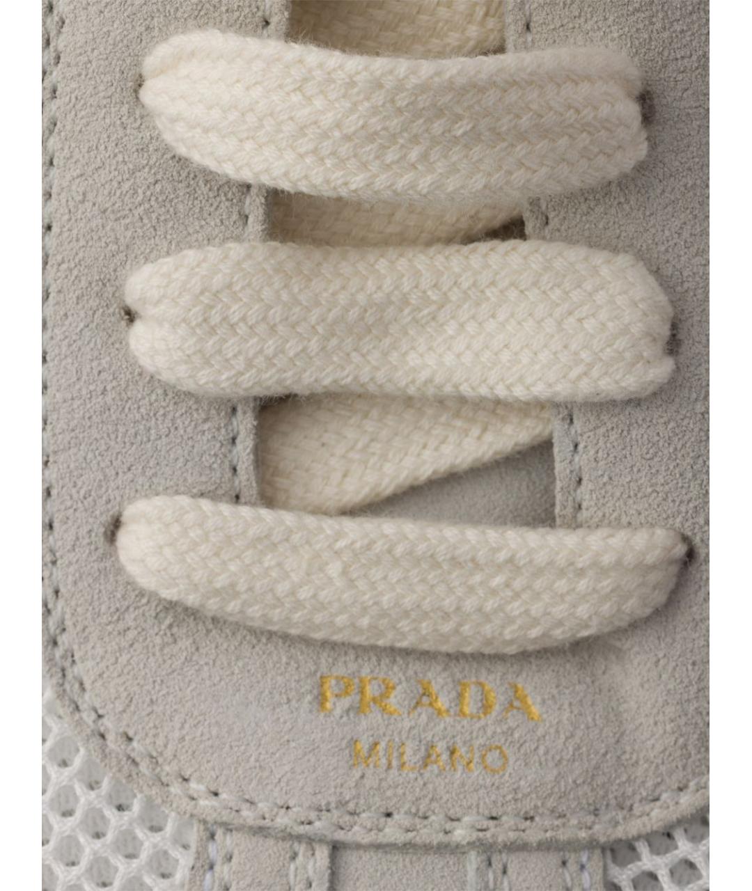 PRADA Белые кожаные кроссовки, фото 3