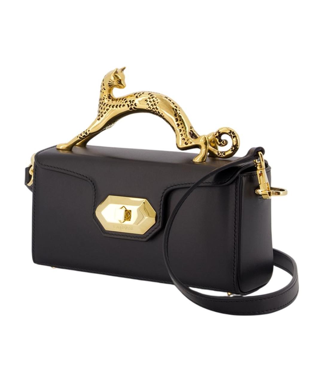 LANVIN Черная кожаная сумка с короткими ручками, фото 2