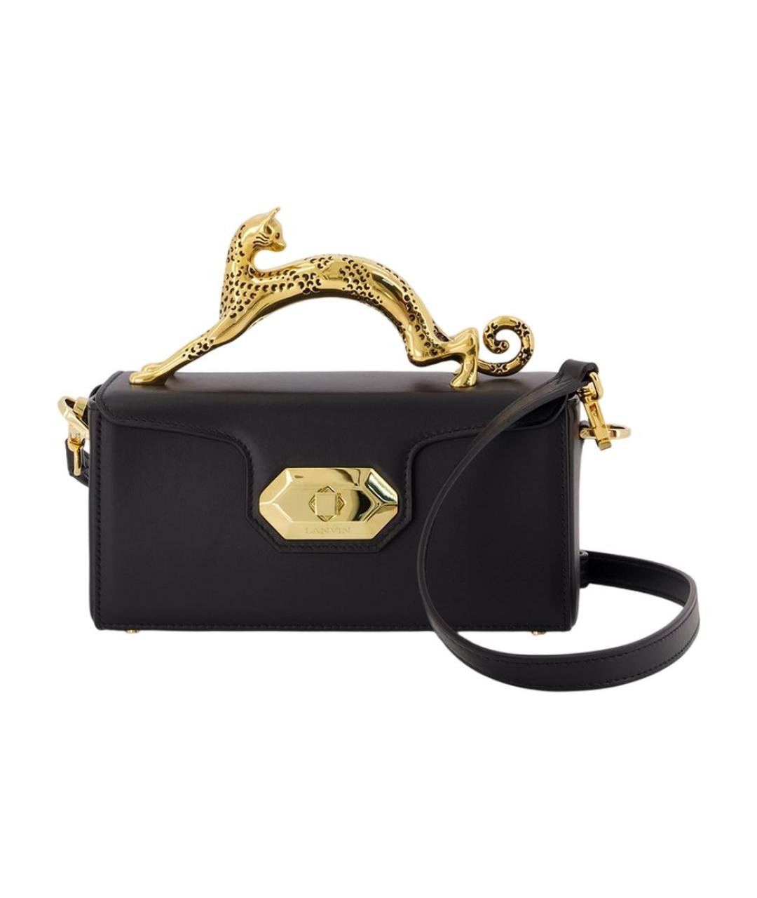 LANVIN Черная кожаная сумка с короткими ручками, фото 3