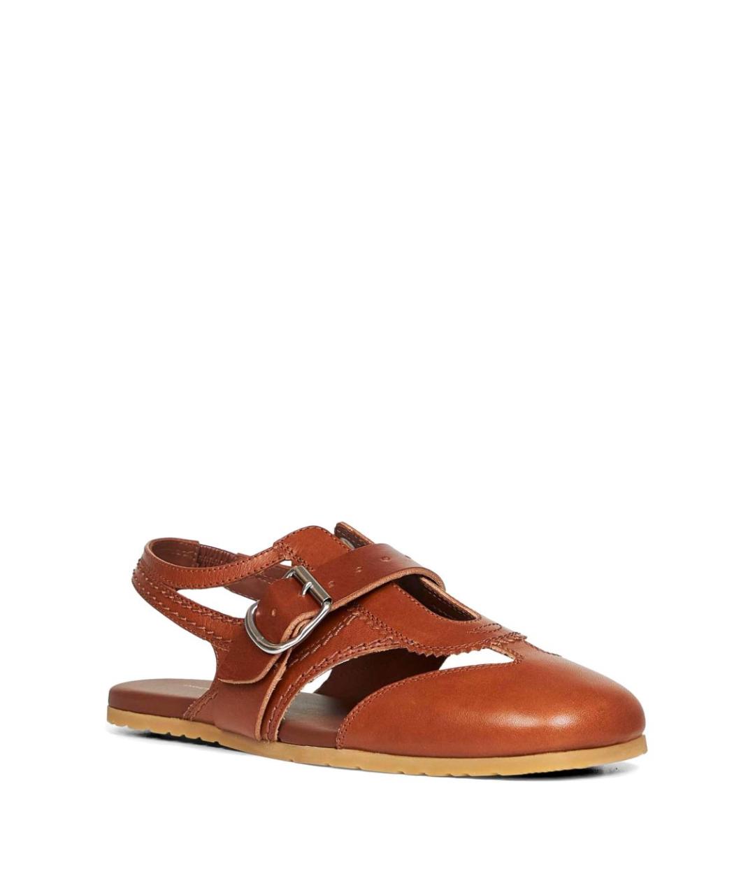 DRIES VAN NOTEN Коричневые кожаные сандалии, фото 3