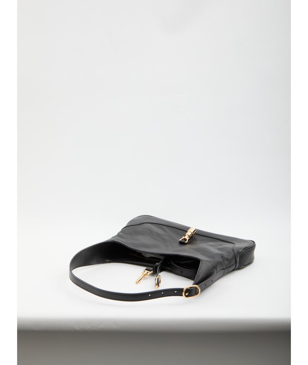 GUCCI Черная кожаная сумка с короткими ручками, фото 4