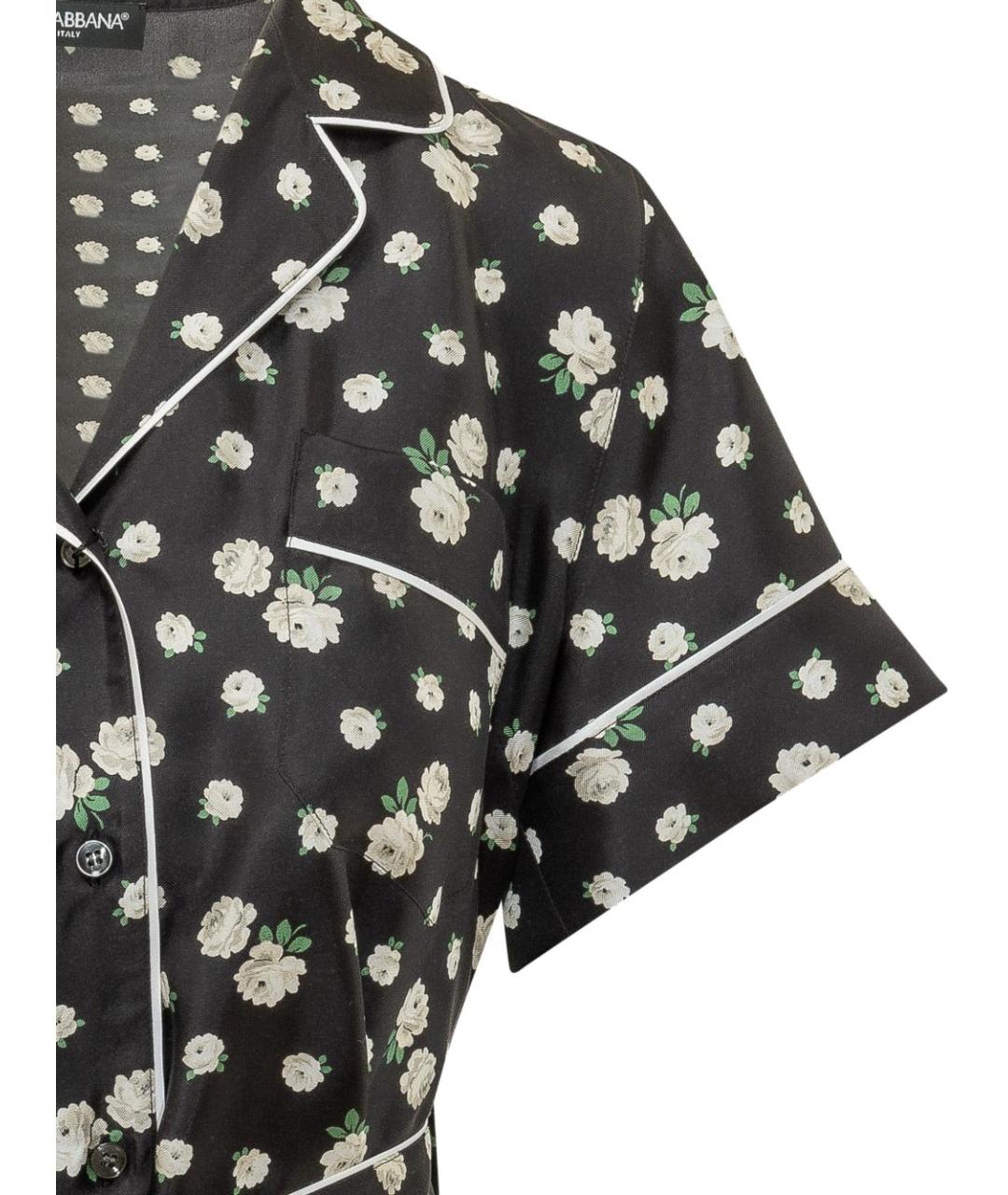 DOLCE&GABBANA Черная шелковая рубашка, фото 3