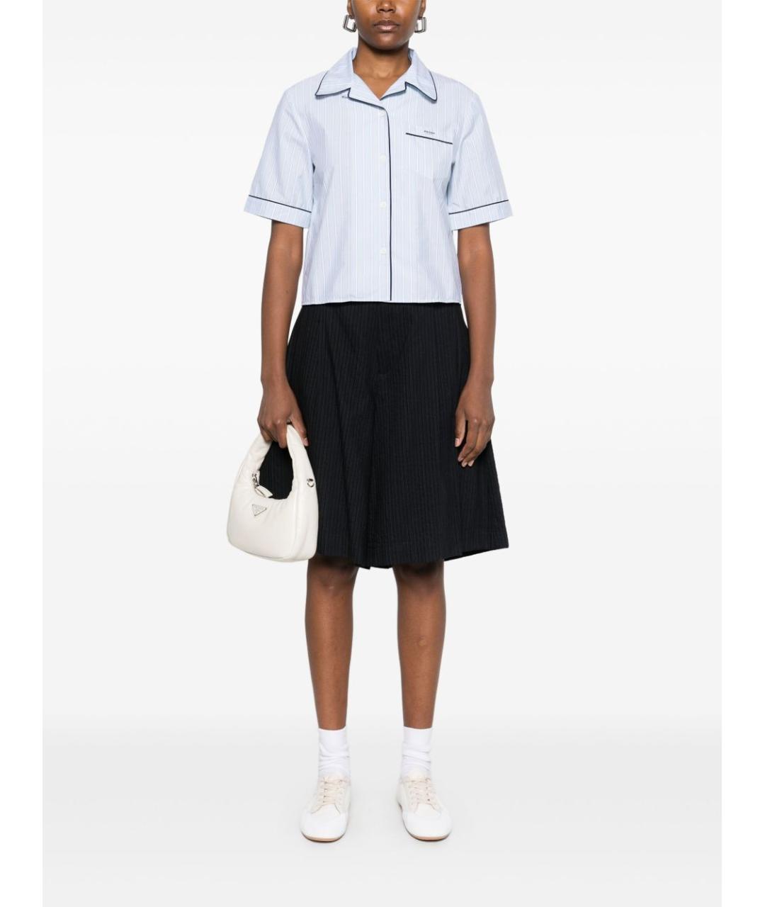 PRADA Голубая хлопковая рубашка, фото 5