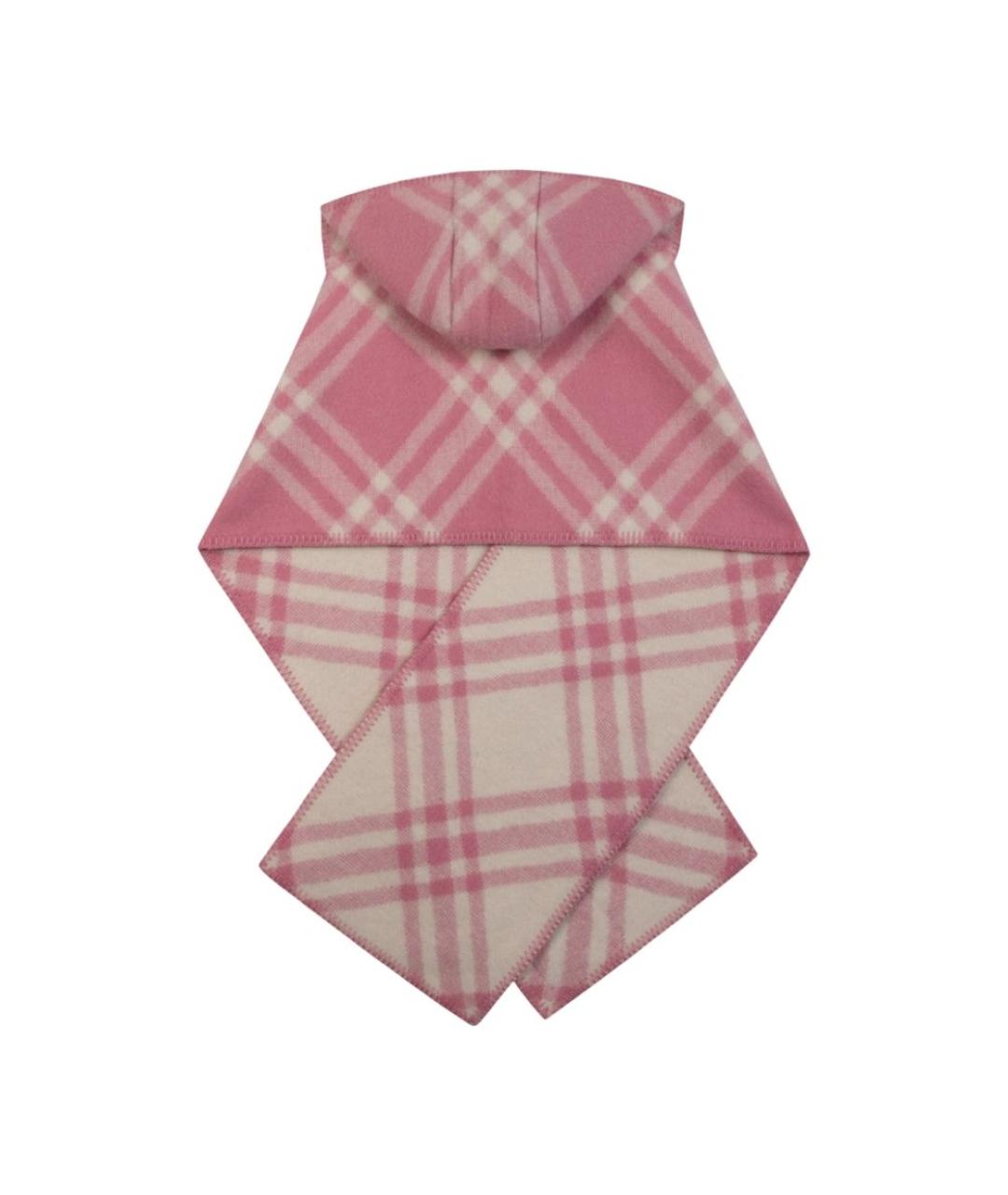 BURBERRY Розовый шерстяной шарф, фото 2