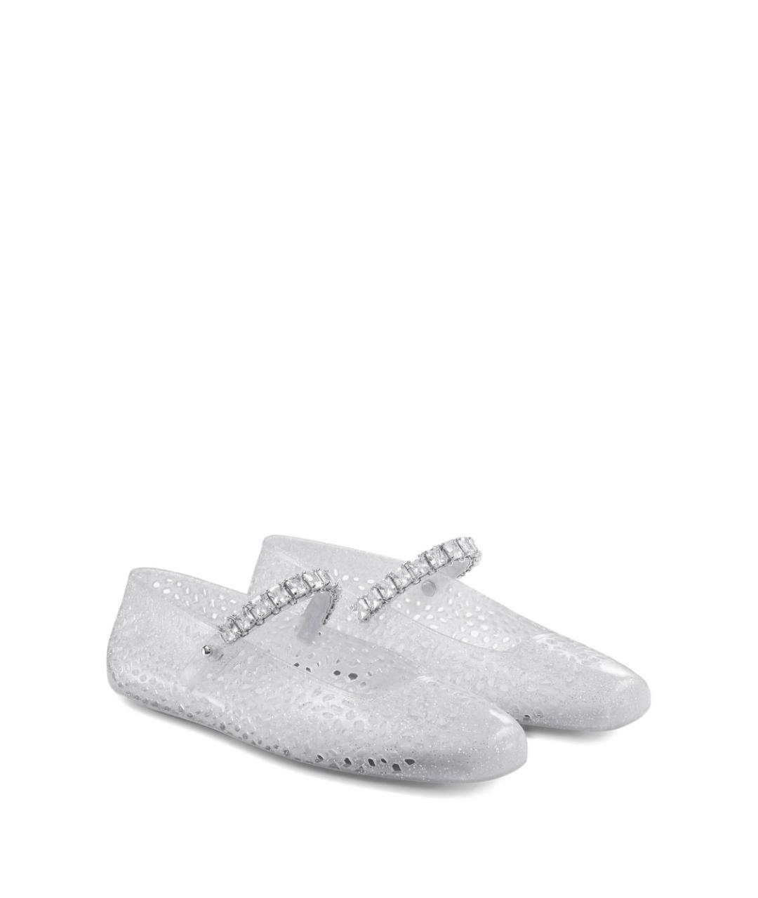 JIMMY CHOO Белые резиновые балетки, фото 4