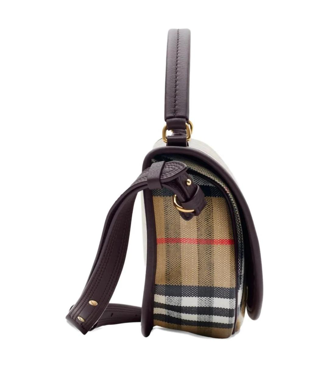 BURBERRY Бежевая хлопковая сумка через плечо, фото 5