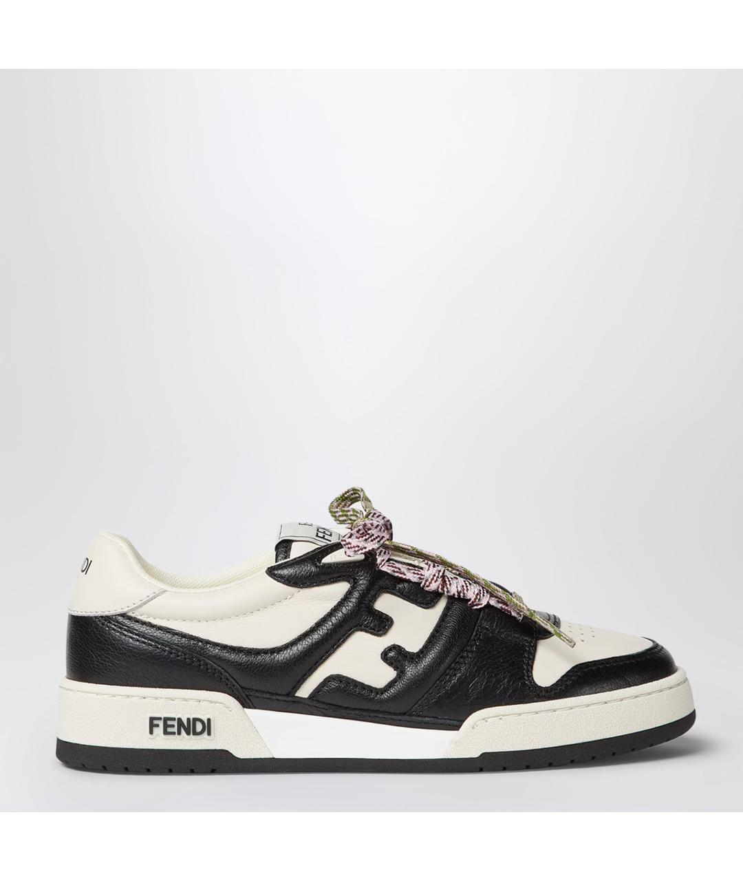 FENDI Черные кожаные кроссовки, фото 4