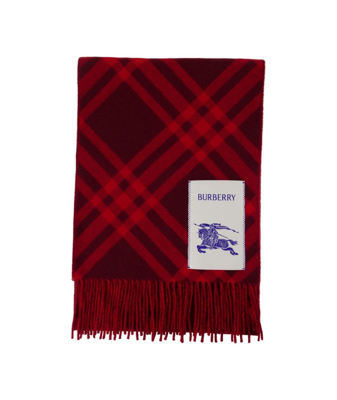BURBERRY Красный кашемировый шарф, фото 3