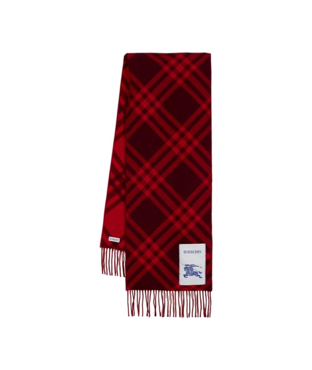BURBERRY Красный кашемировый шарф, фото 2