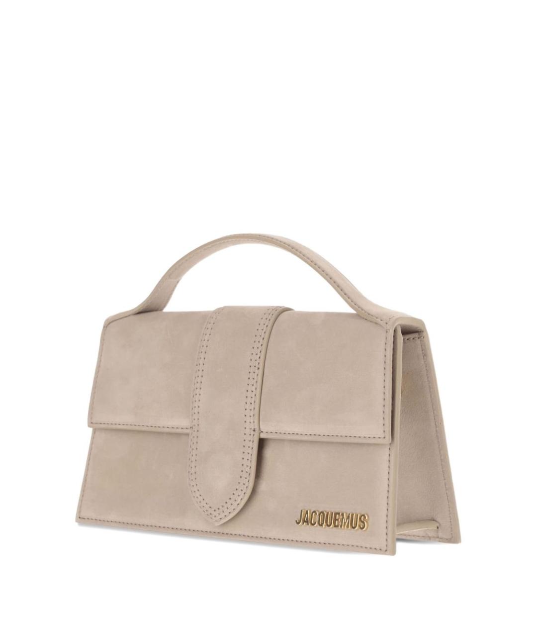 JACQUEMUS Бежевая кожаная сумка через плечо, фото 2