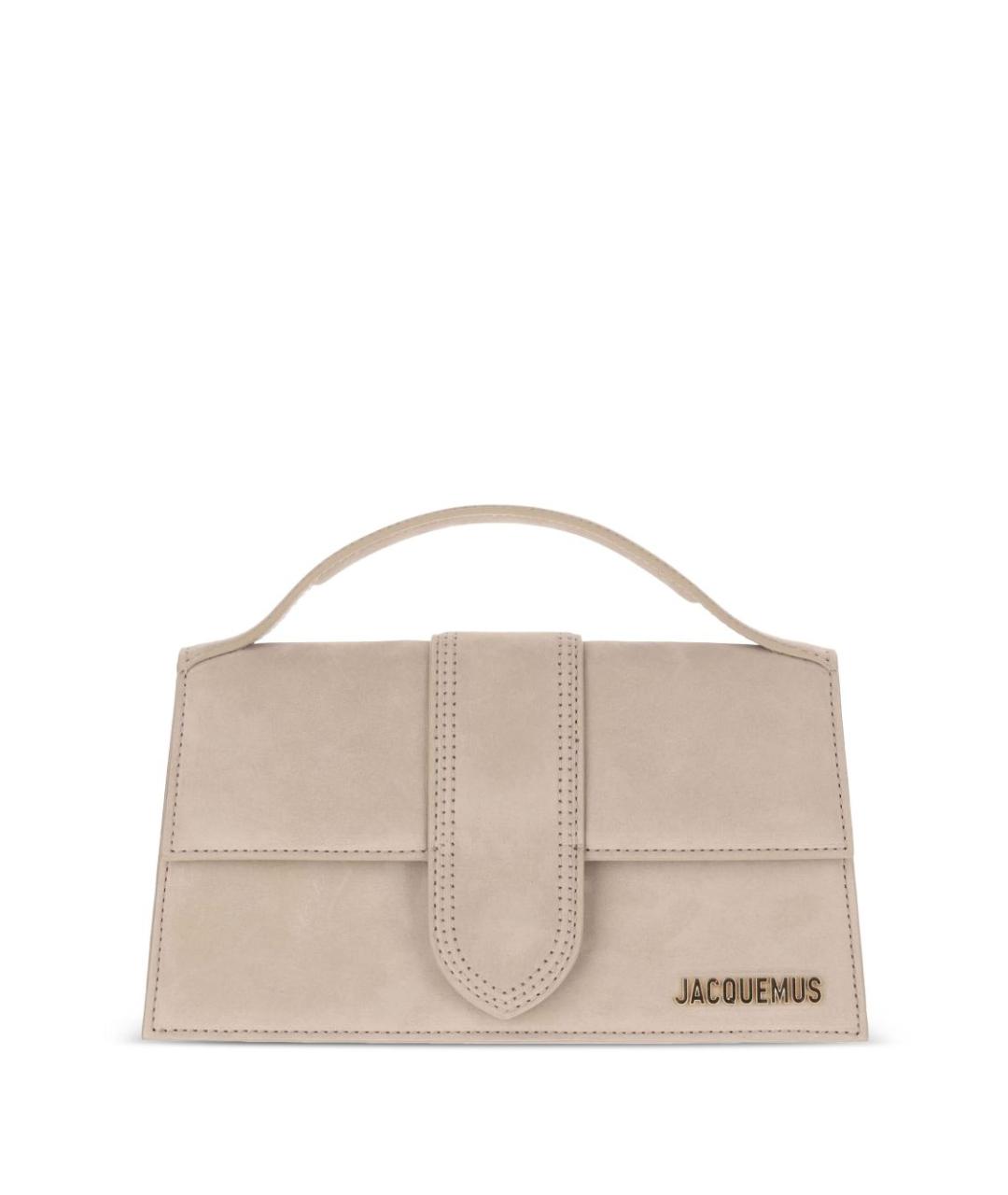 JACQUEMUS Бежевая кожаная сумка через плечо, фото 1