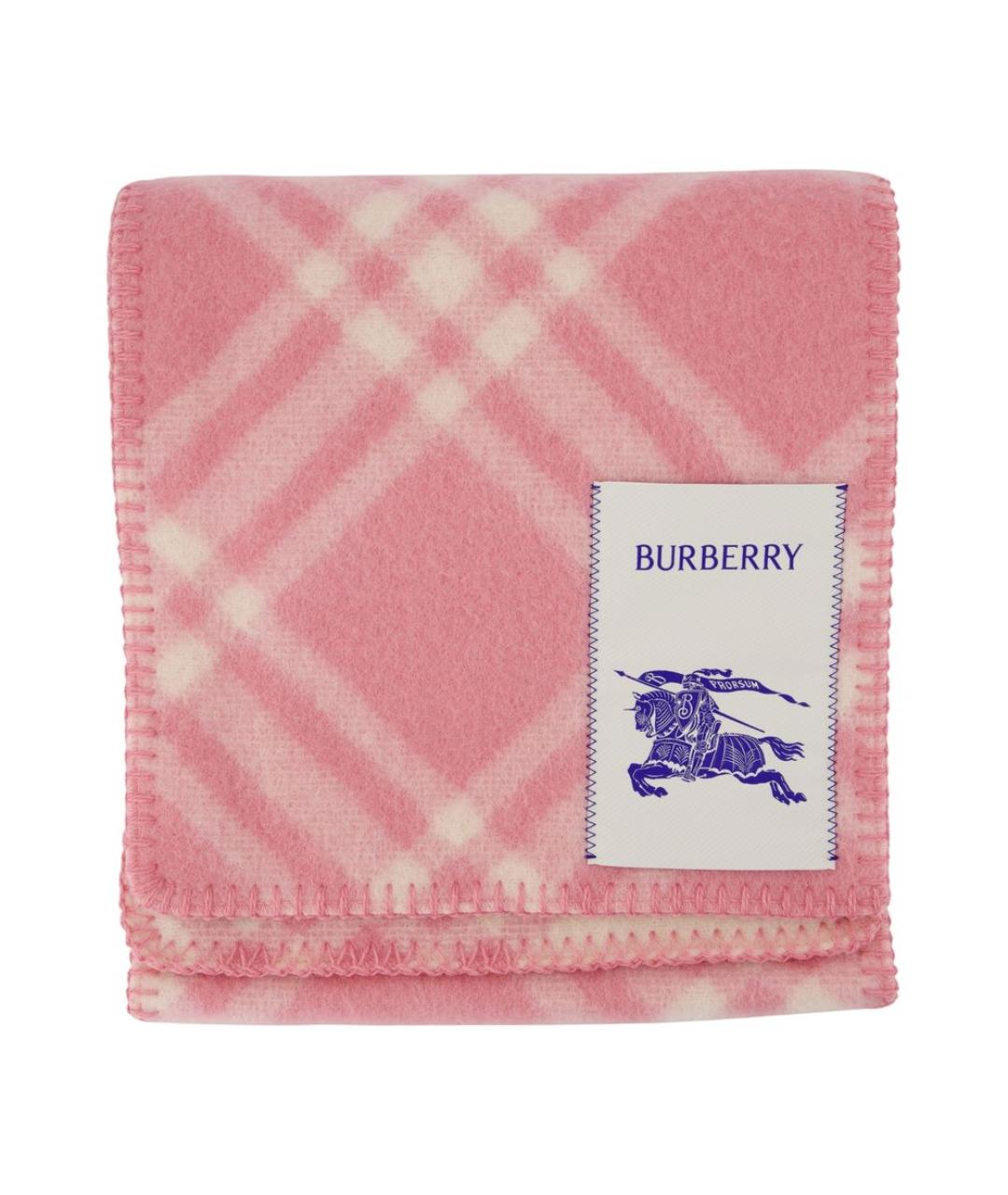 BURBERRY Розовый шерстяной шарф, фото 3