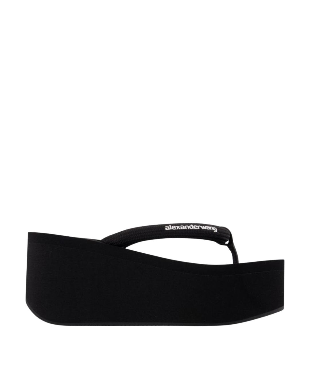 ALEXANDER WANG Черные синтетические сандалии, фото 1