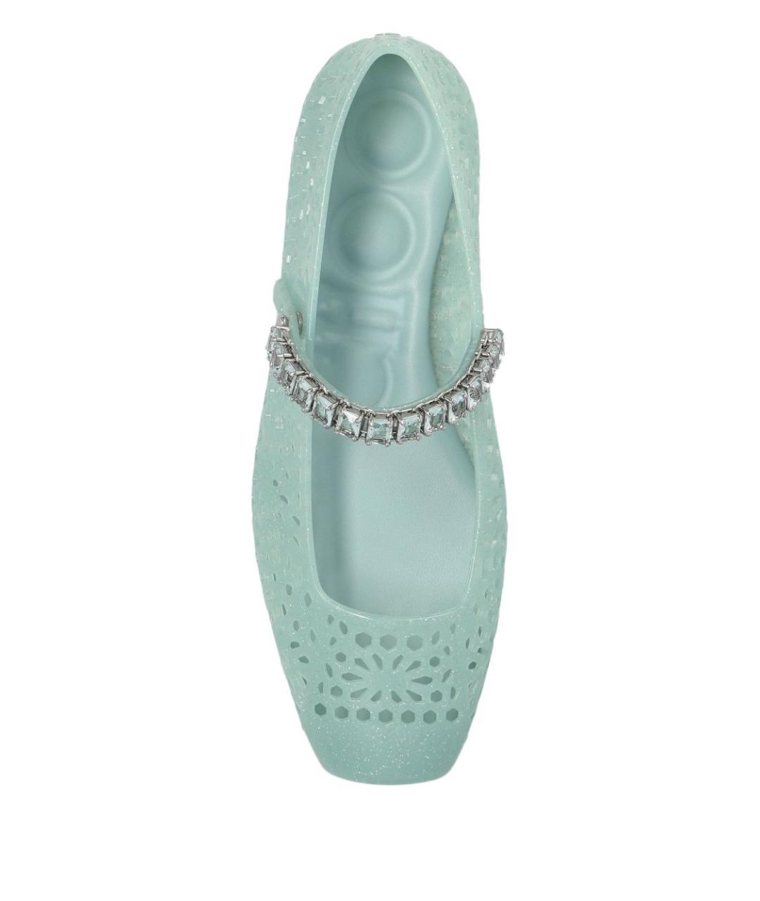 JIMMY CHOO Бирюзовые резиновые балетки, фото 2