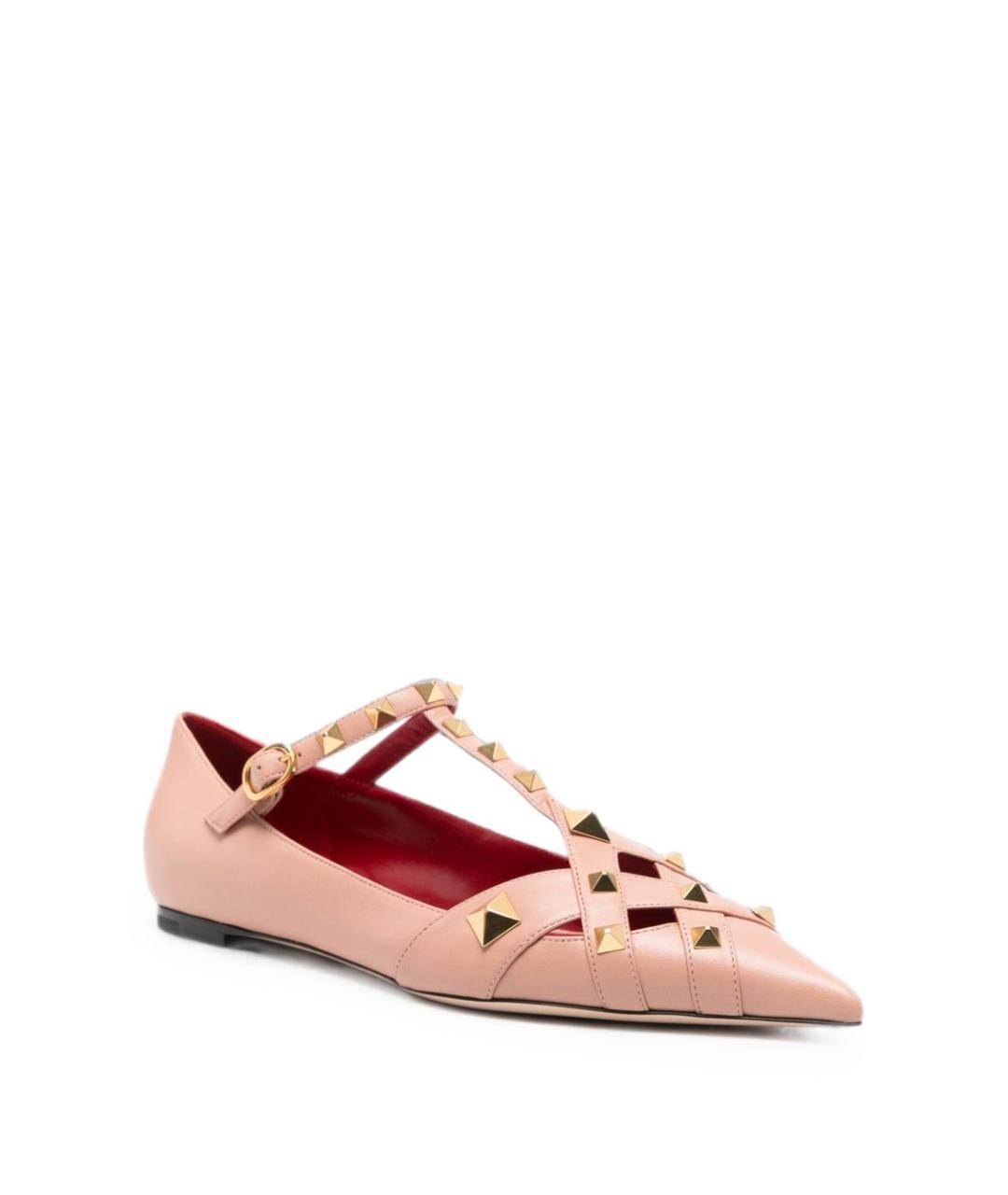 VALENTINO Розовые кожаные балетки, фото 3