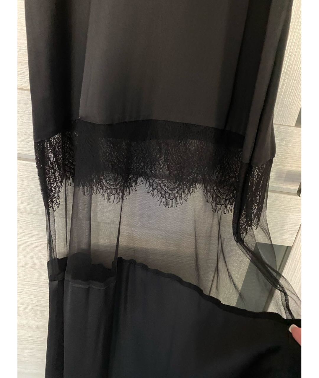 SELF-PORTRAIT Черное шелковое вечернее платье, фото 5