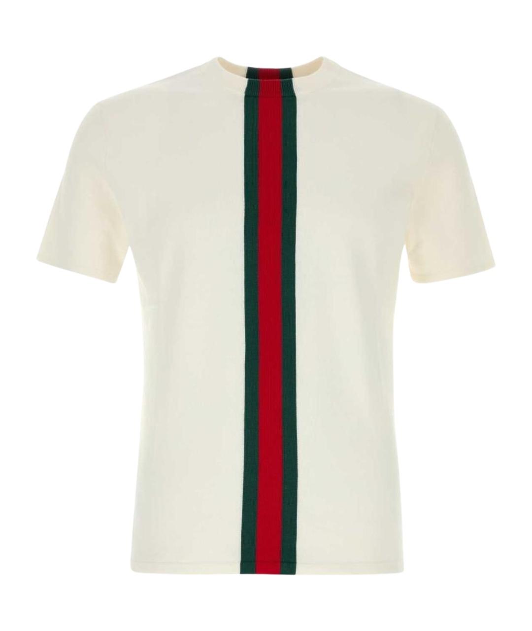 GUCCI Белая хлопковая футболка, фото 1
