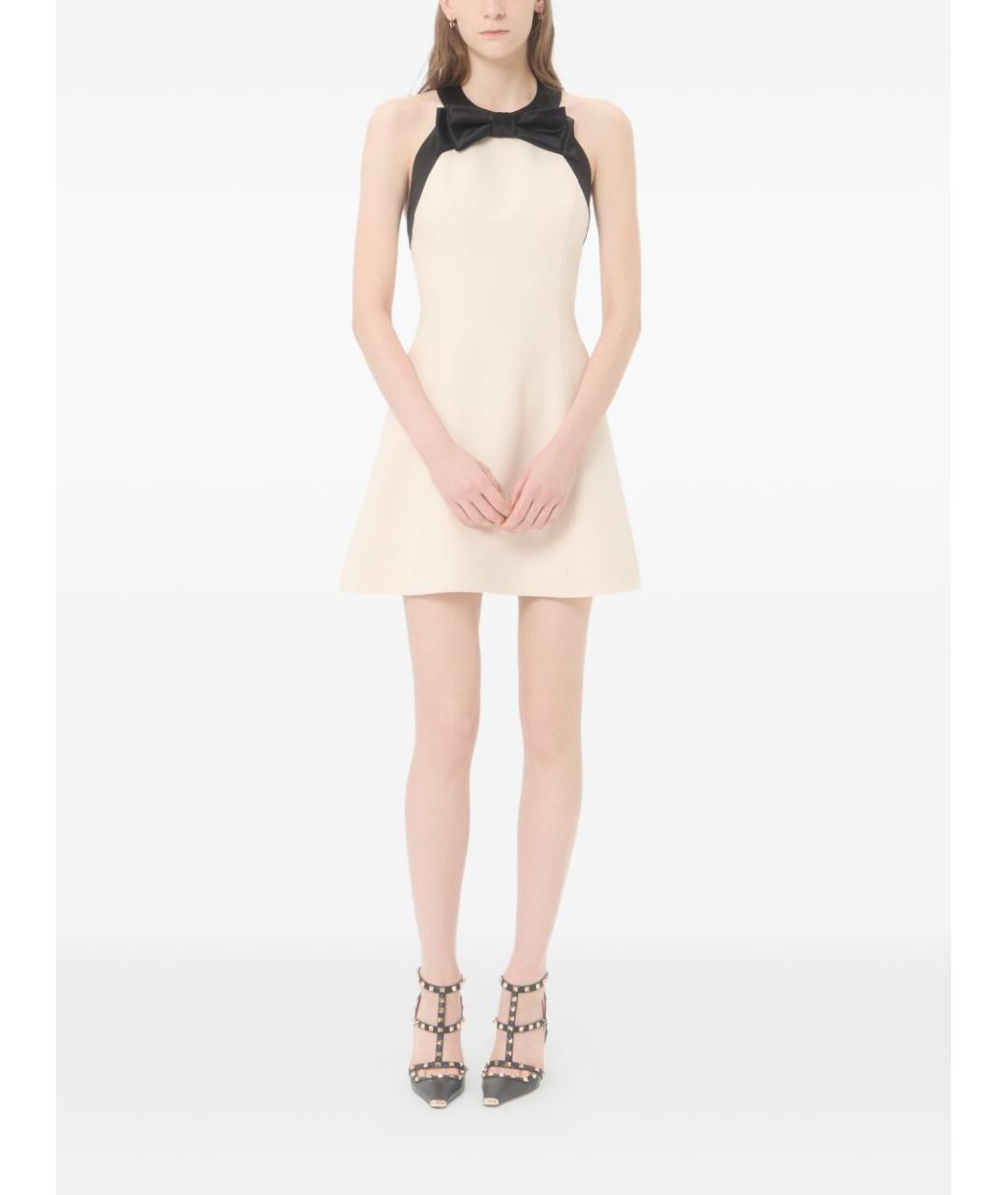 VALENTINO Бежевое шерстяное повседневное платье, фото 3