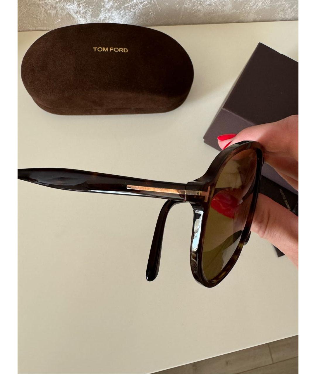 TOM FORD Коричневые пластиковые солнцезащитные очки, фото 3
