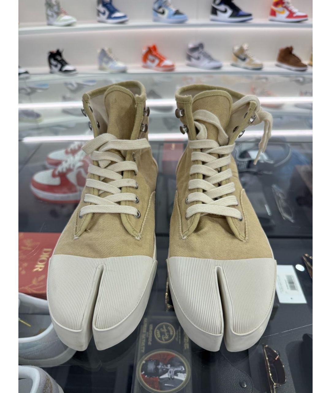 MAISON MARGIELA Бежевые текстильные кеды, фото 2
