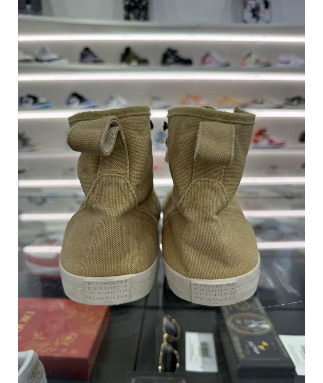 MAISON MARGIELA Бежевые текстильные кеды, фото 4