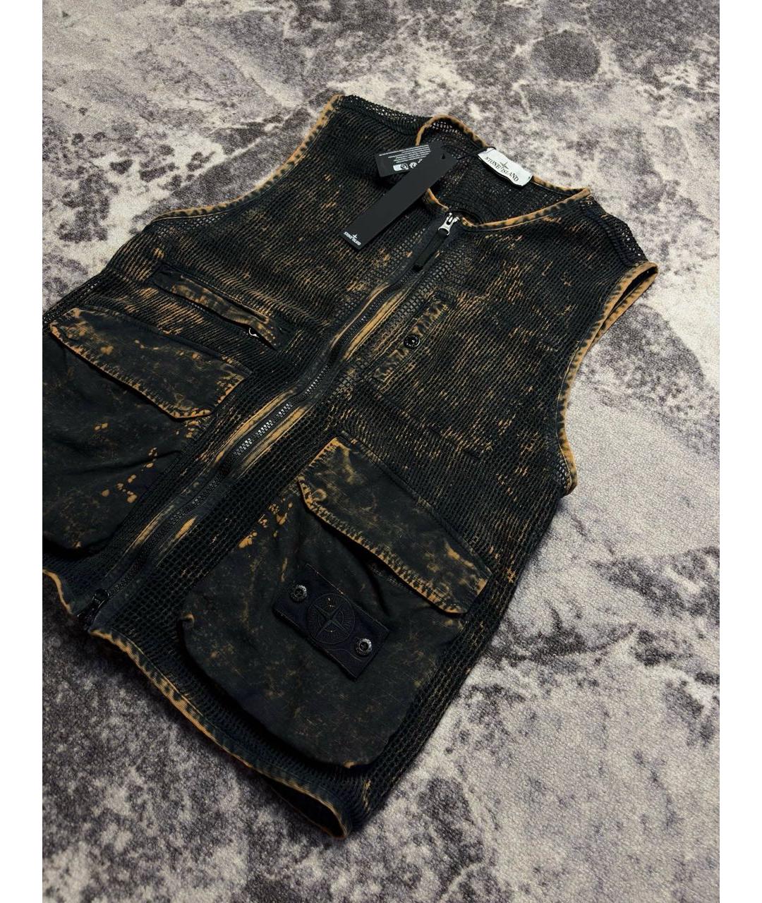 STONE ISLAND Черный хлопковый жилет, фото 2