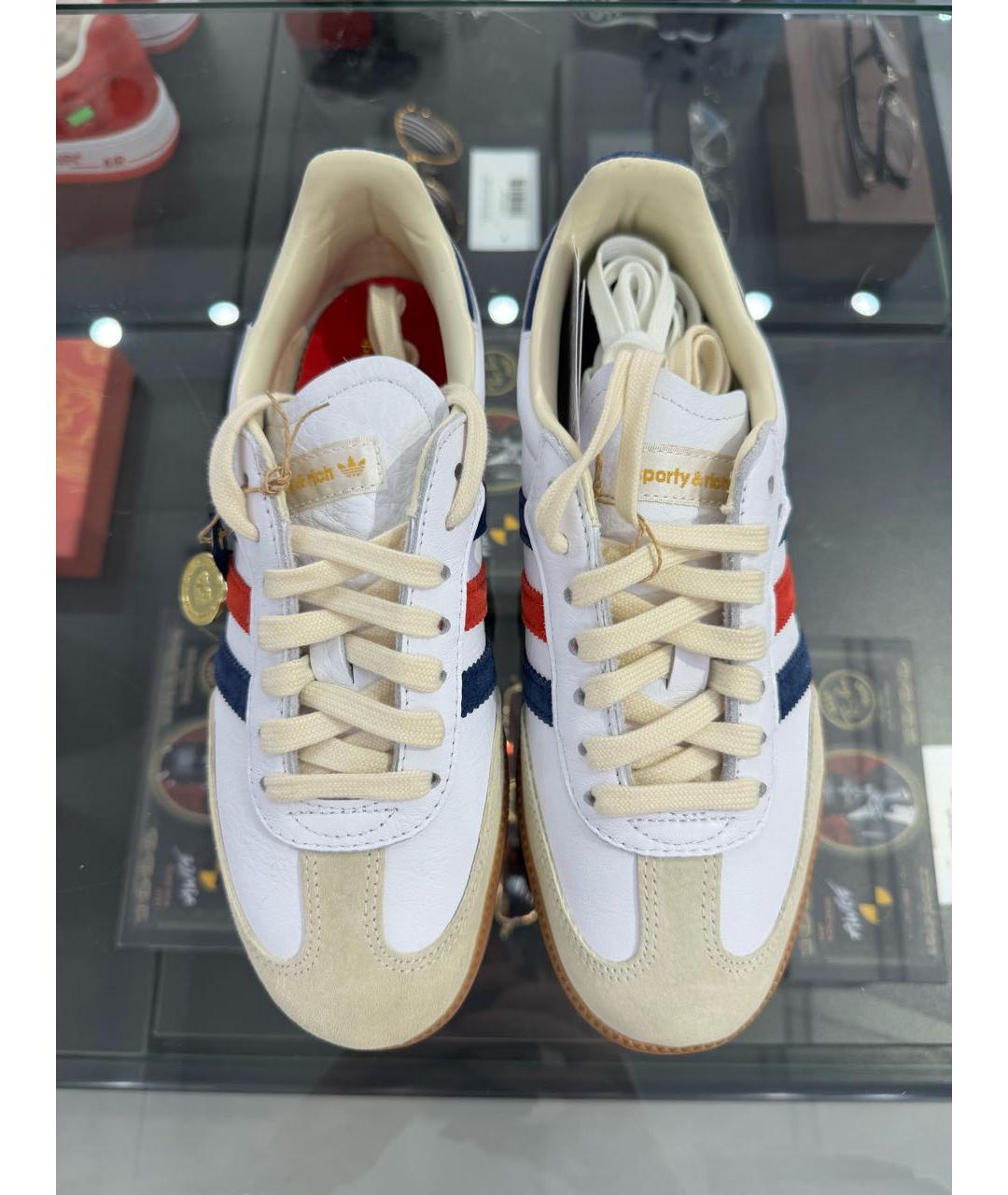 ADIDAS Белые кожаные кроссовки, фото 3