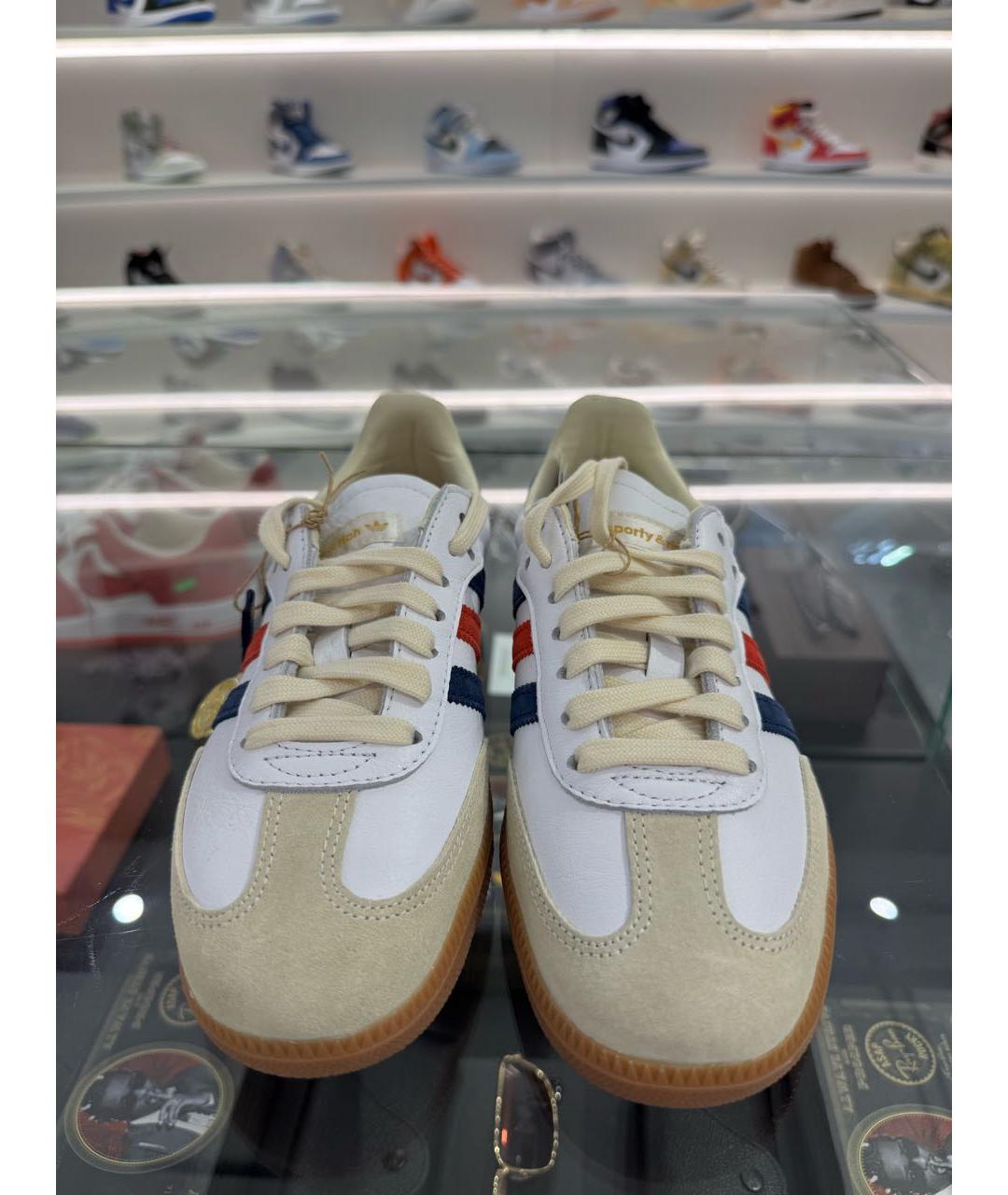 ADIDAS Белые кожаные кроссовки, фото 2