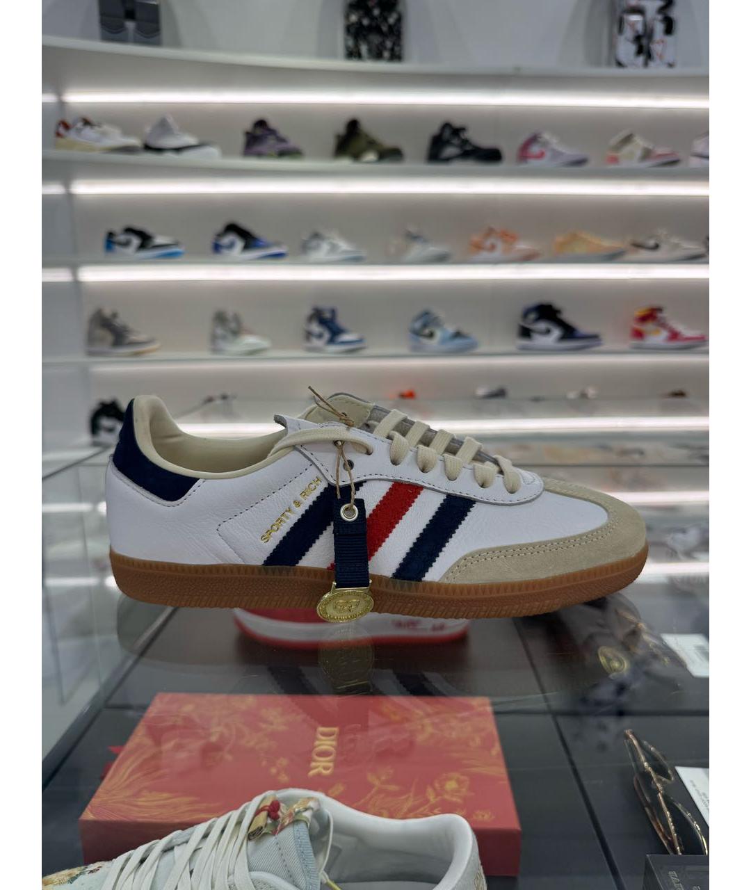 ADIDAS Белые кожаные кроссовки, фото 5