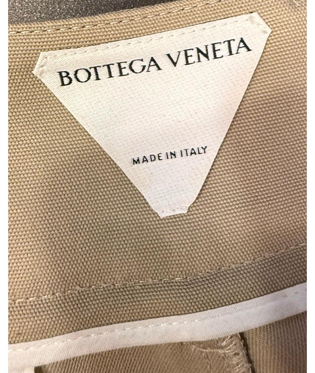 BOTTEGA VENETA Бежевые хлопковые брюки широкие, фото 6