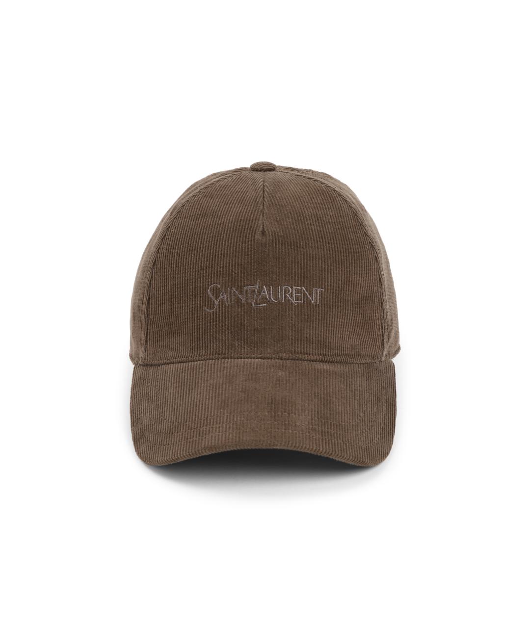 SAINT LAURENT Хаки хлопковая кепка, фото 1