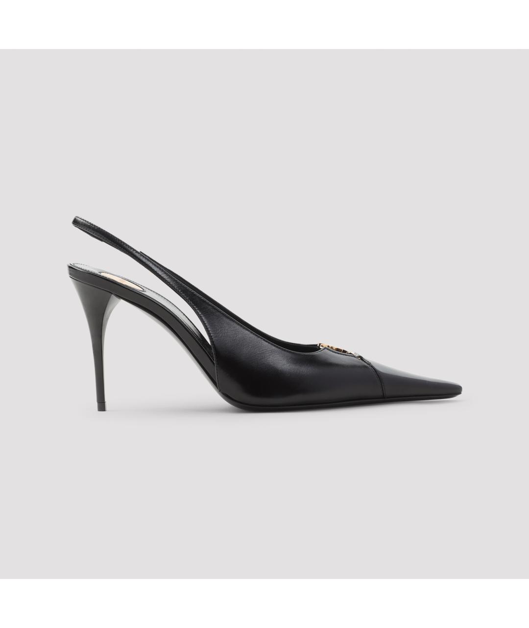 SAINT LAURENT Черные кожаные туфли, фото 2