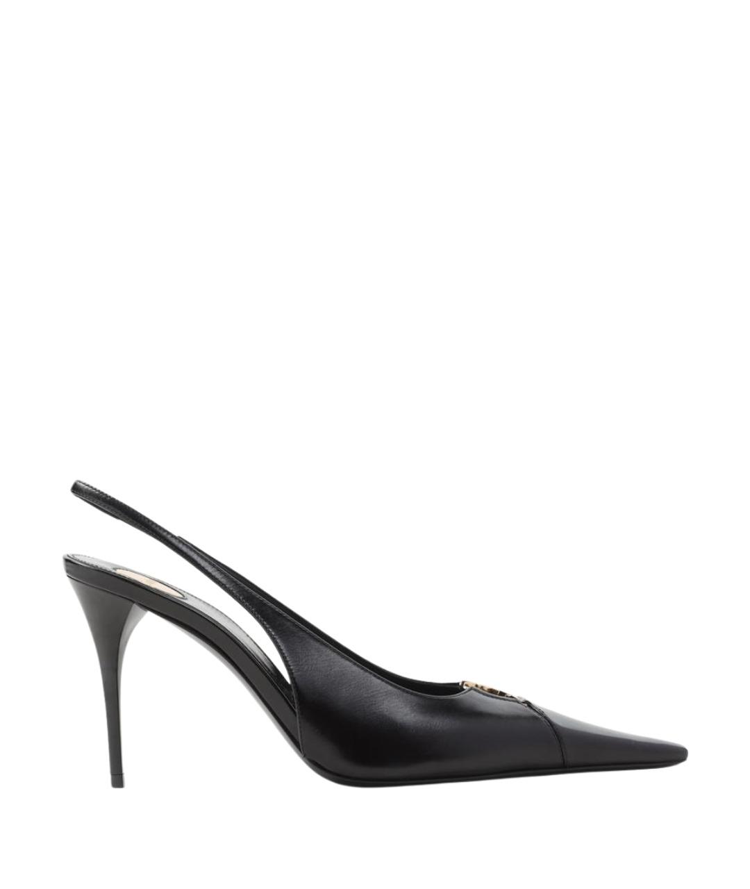 SAINT LAURENT Черные кожаные туфли, фото 1