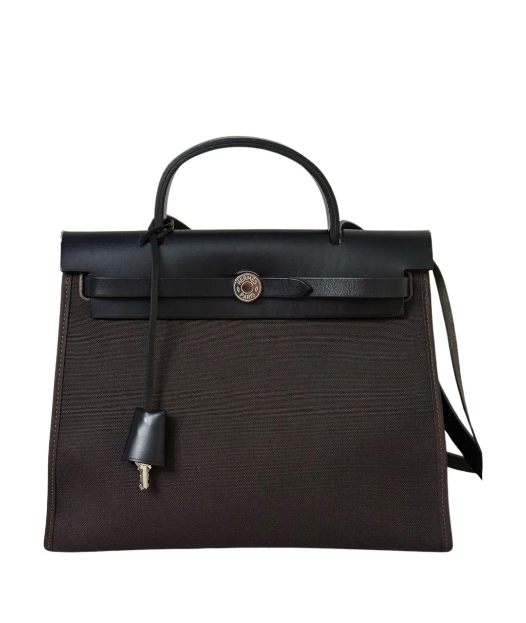 HERMES Коричневая тканевая сумка через плечо, фото 1
