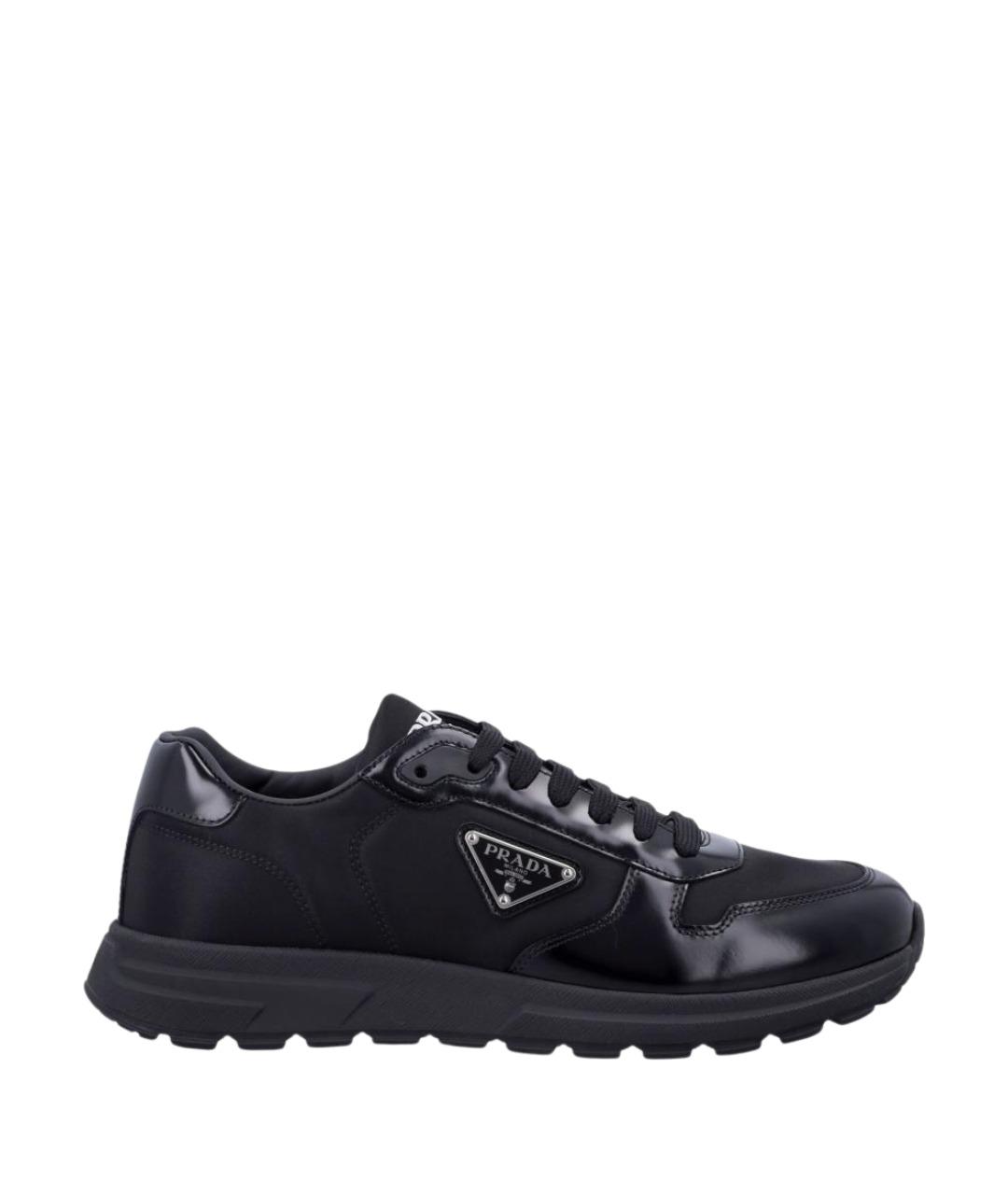 PRADA Черные синтетические низкие кроссовки / кеды, фото 1