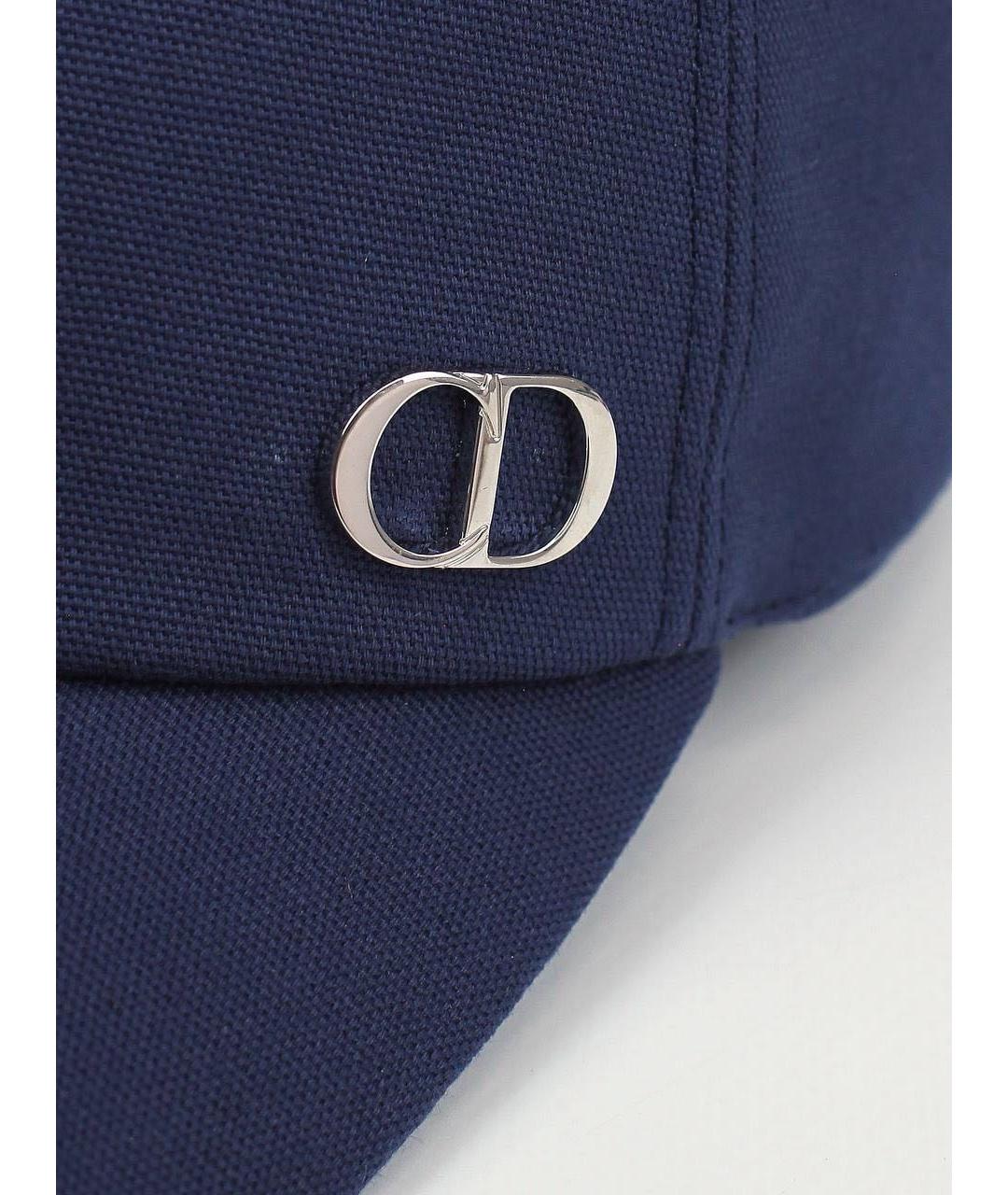 CHRISTIAN DIOR Темно-синяя хлопковая кепка/бейсболка, фото 3