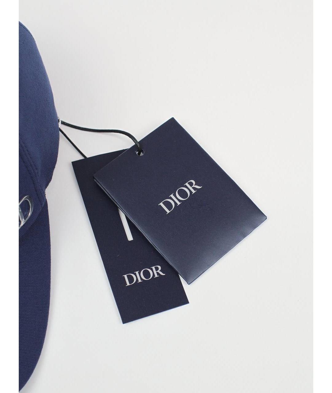 CHRISTIAN DIOR Темно-синяя хлопковая кепка/бейсболка, фото 5