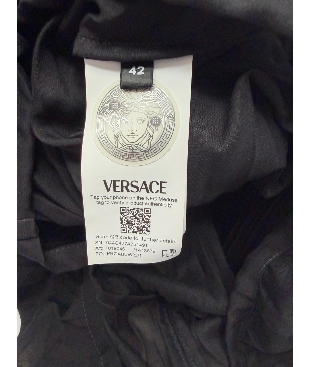 VERSACE Черная полиэстеровая туника, фото 4