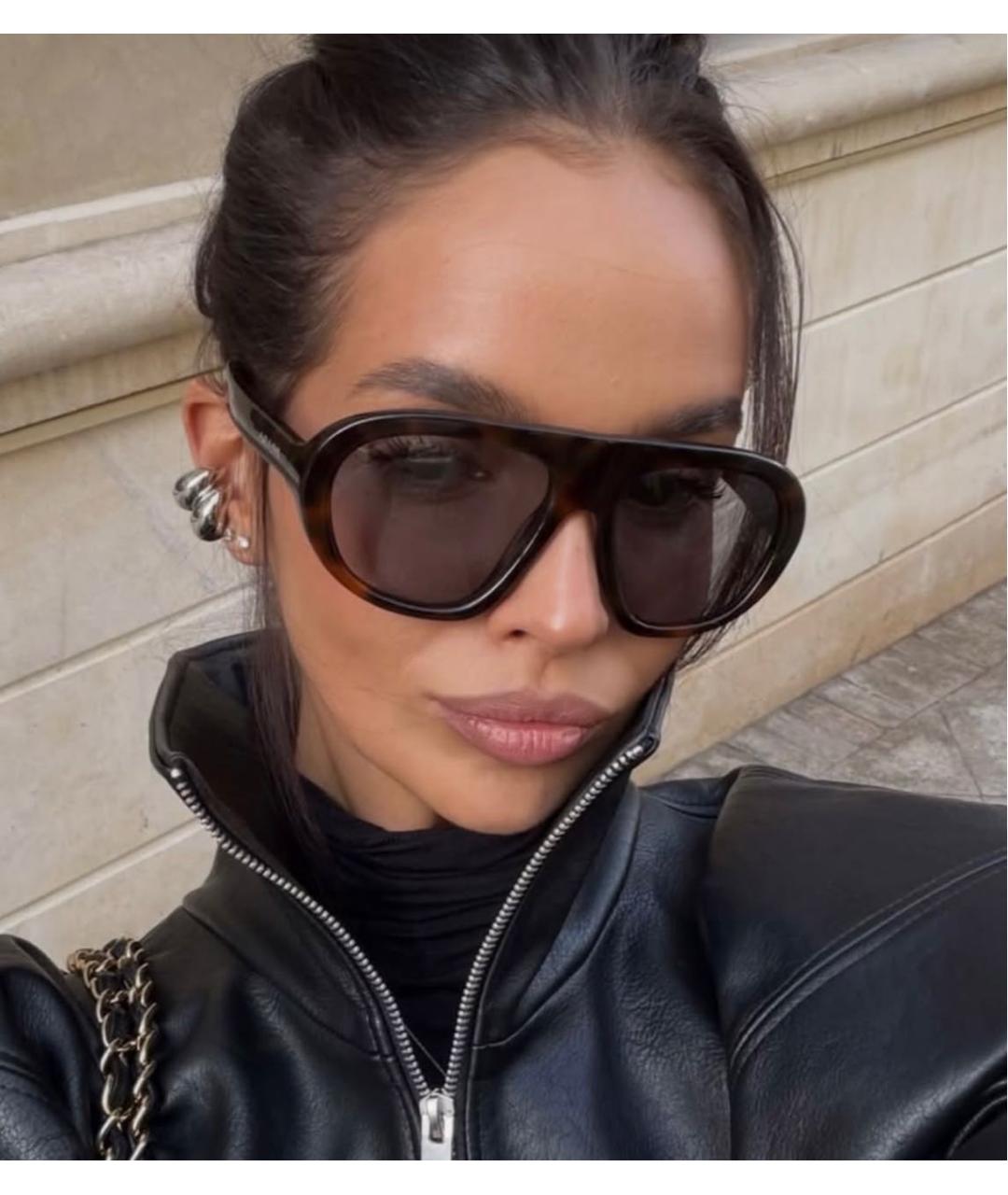 PRADA Коричневые пластиковые солнцезащитные очки, фото 6
