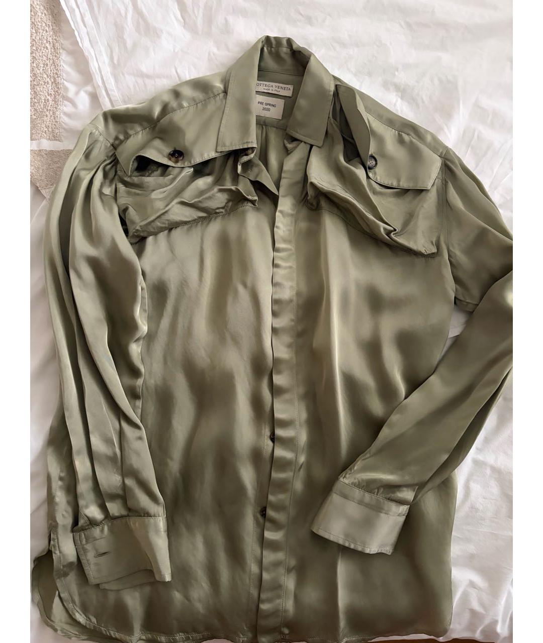 BOTTEGA VENETA Зеленая вискозная рубашка, фото 2